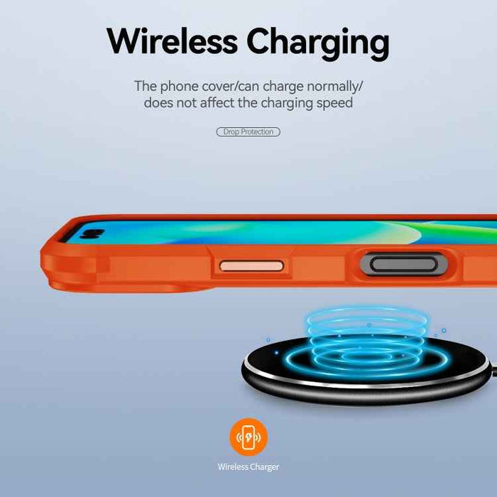 For iPhone 16 Plus TPU + PC Lens Protection Phone Case(Orange)