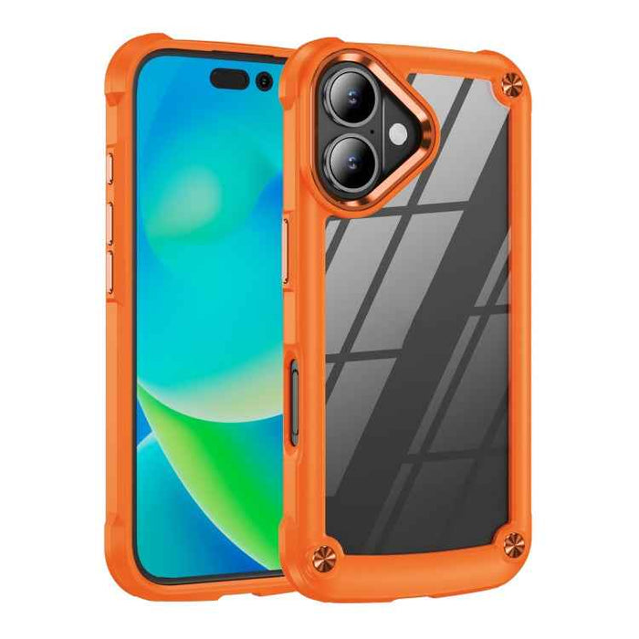 For iPhone 16 Plus TPU + PC Lens Protection Phone Case(Orange)