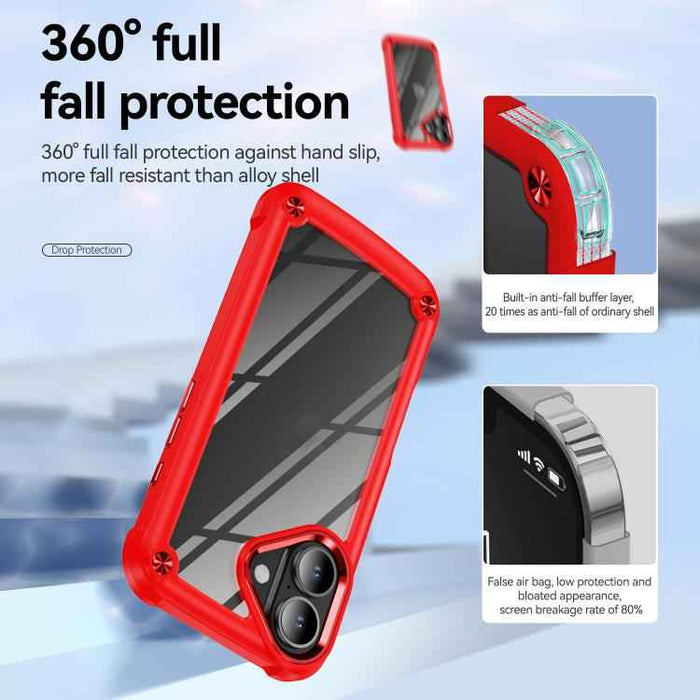 For iPhone 17 TPU + PC Lens Protection Phone Case(Red)