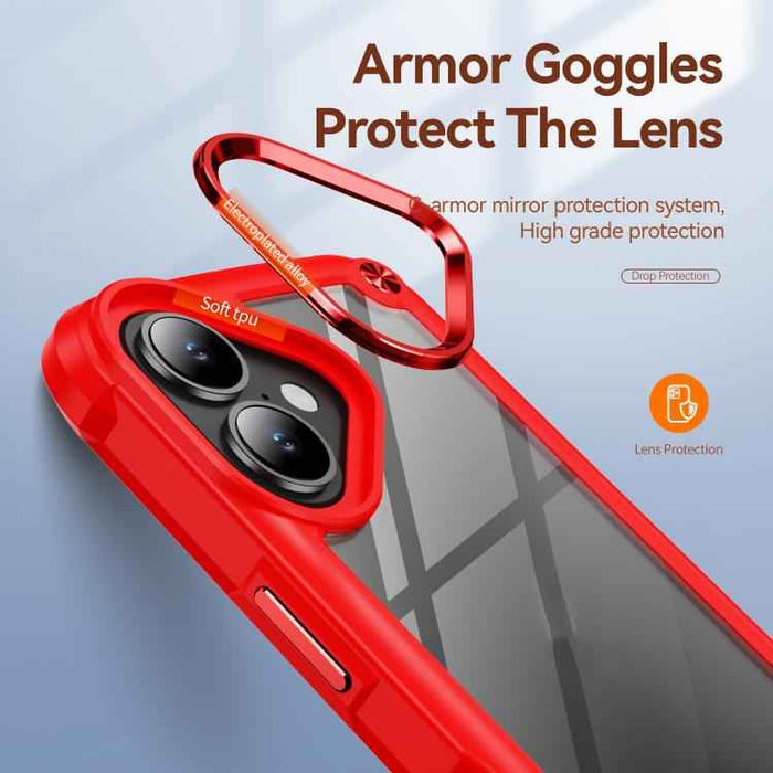 For iPhone 17 TPU + PC Lens Protection Phone Case(Red)