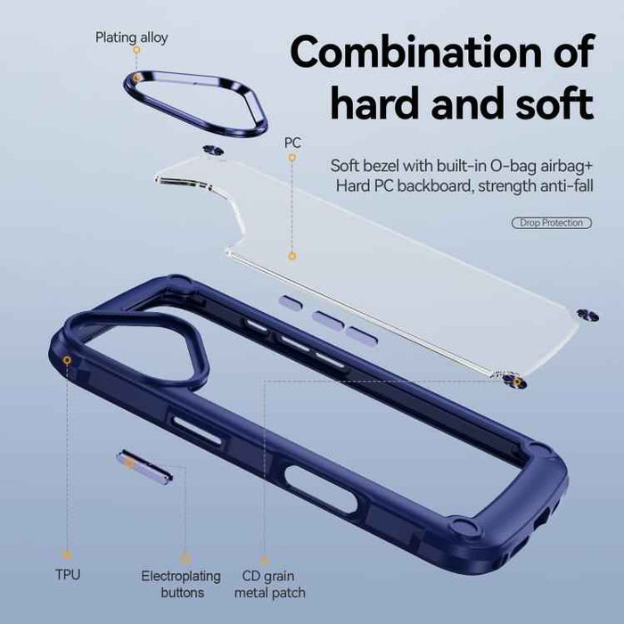 For iPhone 17 TPU + PC Lens Protection Phone Case(Blue)