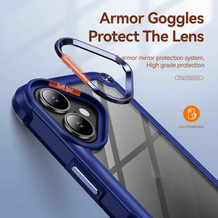 For iPhone 17 TPU + PC Lens Protection Phone Case(Blue)