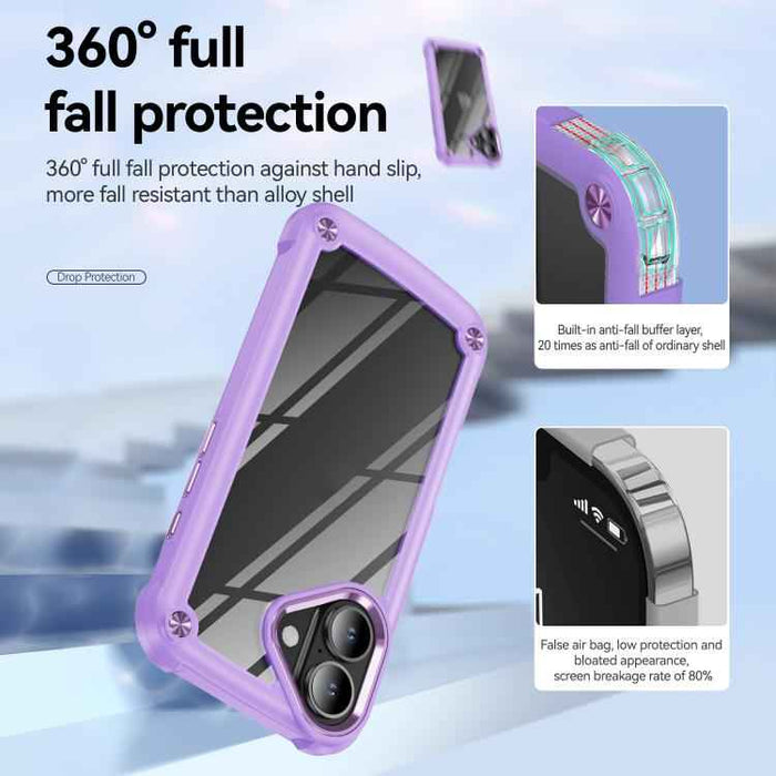 For iPhone 17 TPU + PC Lens Protection Phone Case(Purple)