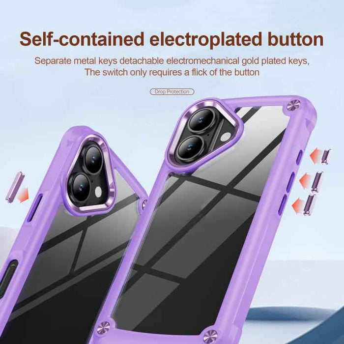 For iPhone 17 TPU + PC Lens Protection Phone Case(Purple)