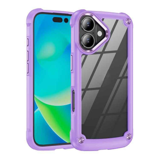 For iPhone 17 TPU + PC Lens Protection Phone Case(Purple)