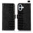 For iPhone 16 Plus Crocodile Top Layer Cowhide Leather Phone Case(Black)