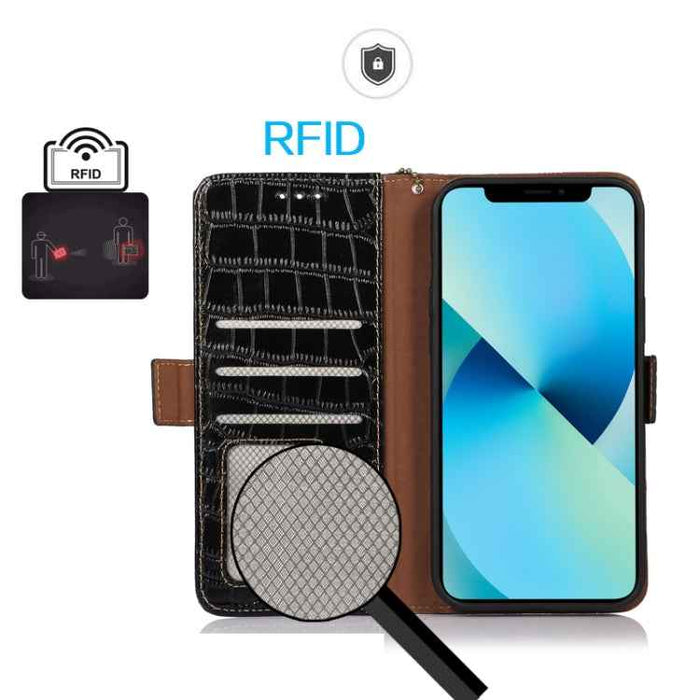 For iPhone 16 Plus Crocodile Top Layer Cowhide Leather Phone Case(Black)