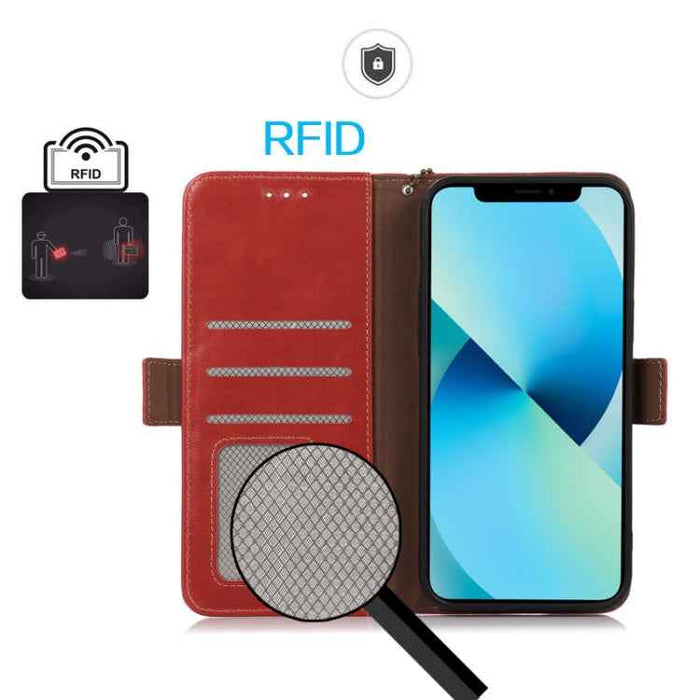For iPhone 16 Plus Crazy Horse Top Layer Cowhide Leather Phone Case(Red)