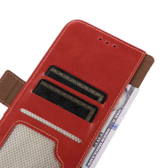 For iPhone 16 Plus Crazy Horse Top Layer Cowhide Leather Phone Case(Red)