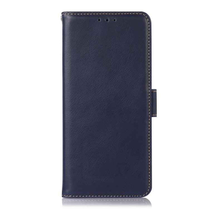 For iPhone 16 Plus Crazy Horse Top Layer Cowhide Leather Phone Case(Blue)