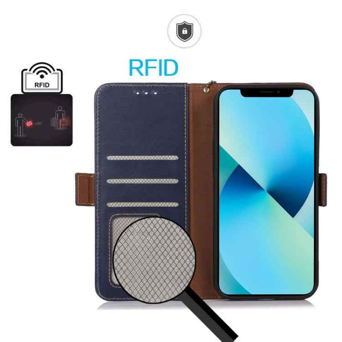 For iPhone 16 Plus Crazy Horse Top Layer Cowhide Leather Phone Case(Blue)