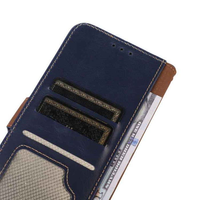 For iPhone 16 Plus Crazy Horse Top Layer Cowhide Leather Phone Case(Blue)