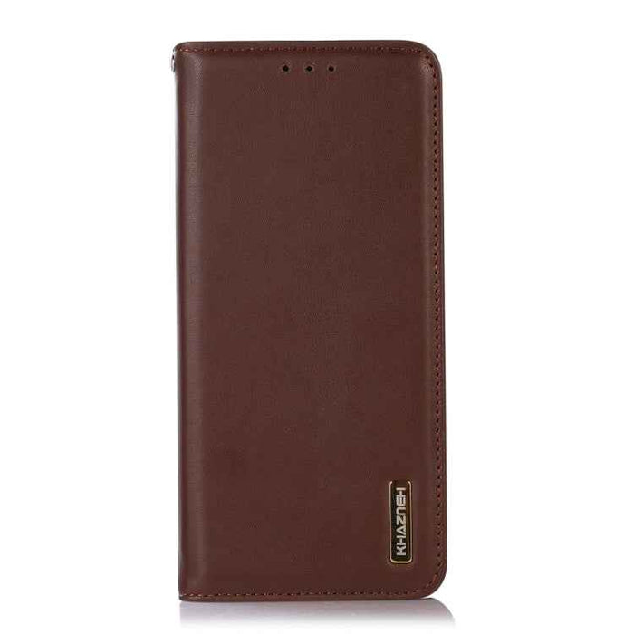 For iPhone 16 Pro Max KHAZNEH Nappa Top Layer Cowhide Leather Phone Case(Brown)