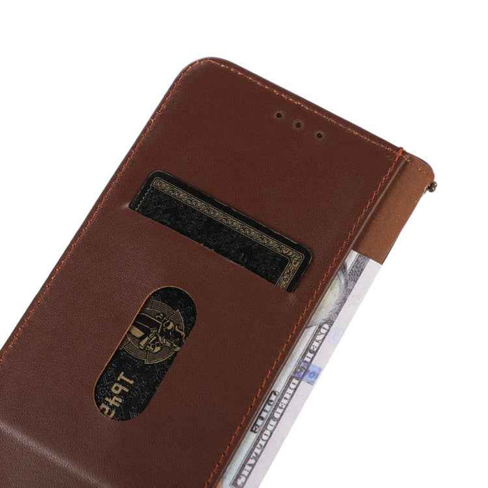 For iPhone 16 Pro Max KHAZNEH Nappa Top Layer Cowhide Leather Phone Case(Brown)