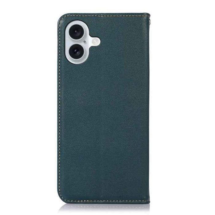 For iPhone 16 Plus KHAZNEH Nappa Top Layer Cowhide Leather Phone Case(Green)