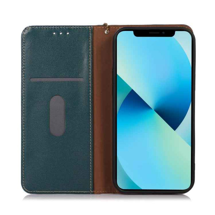 For iPhone 16 Plus KHAZNEH Nappa Top Layer Cowhide Leather Phone Case(Green)
