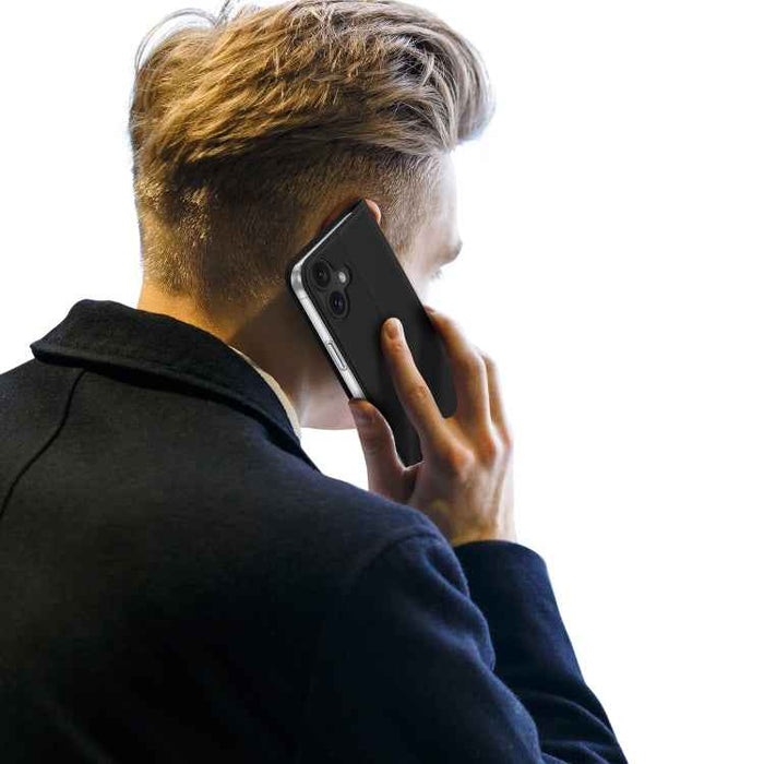 For iPhone 16 Plus DUX DUCIS Skin Pro Series Flip Leather Phone Case(Black)
