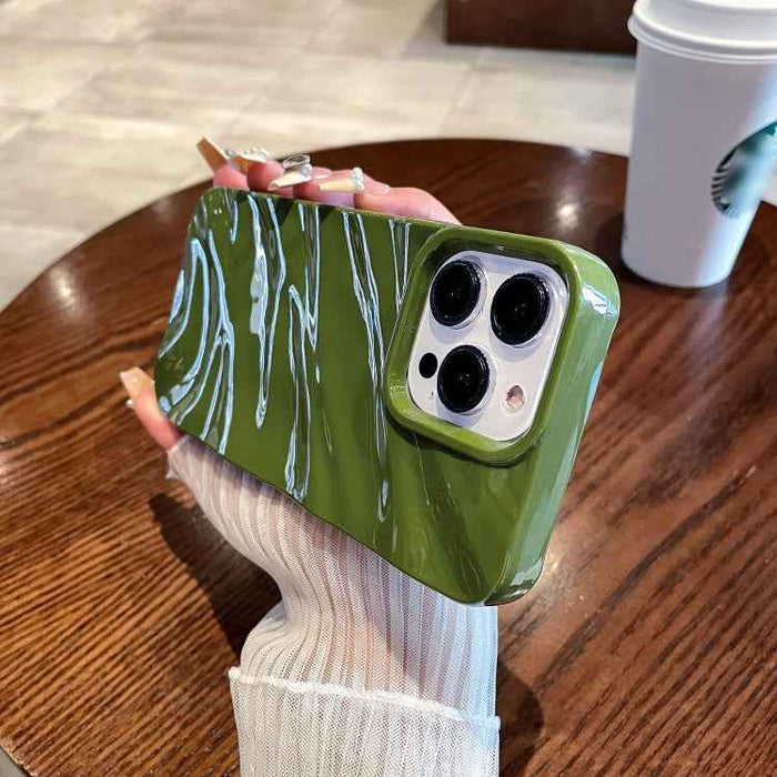 For iPhone 16 Plus Solid Color Wave Texture TPU Phone Case(Ginger)