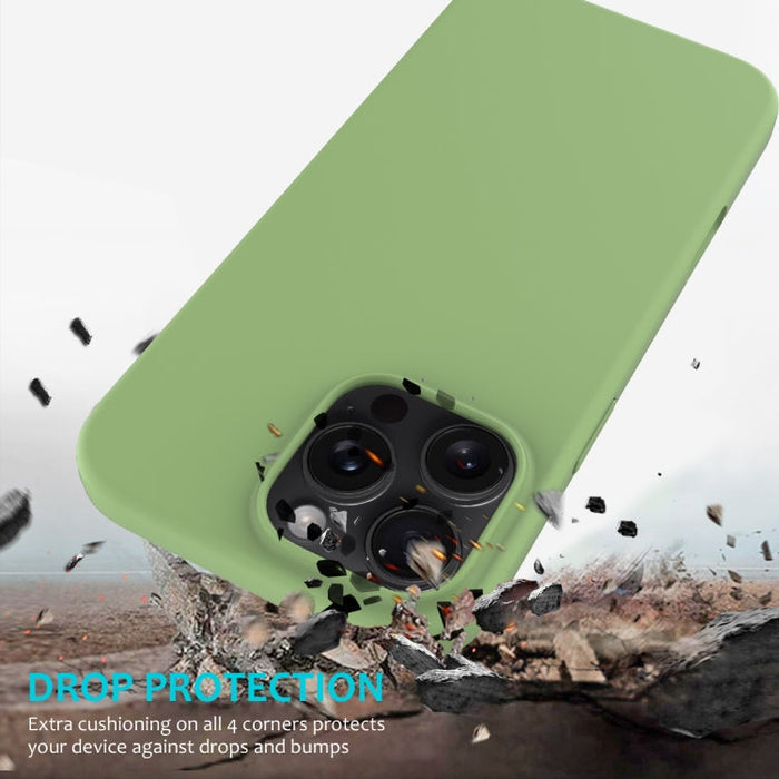 For iPhone 16 Pro Solid Color Silicone Phone Case(Mint Green) - BaskiFit