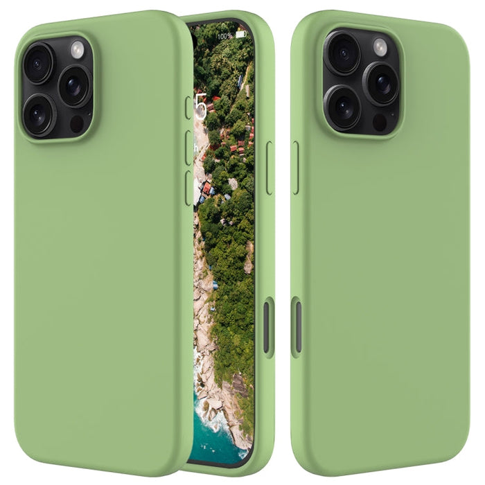 For iPhone 16 Pro Solid Color Silicone Phone Case(Mint Green) - BaskiFit