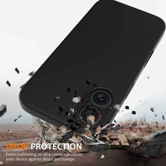 For iPhone 16 Plus Shockproof Silicone Magsafe Phone Case(Black)