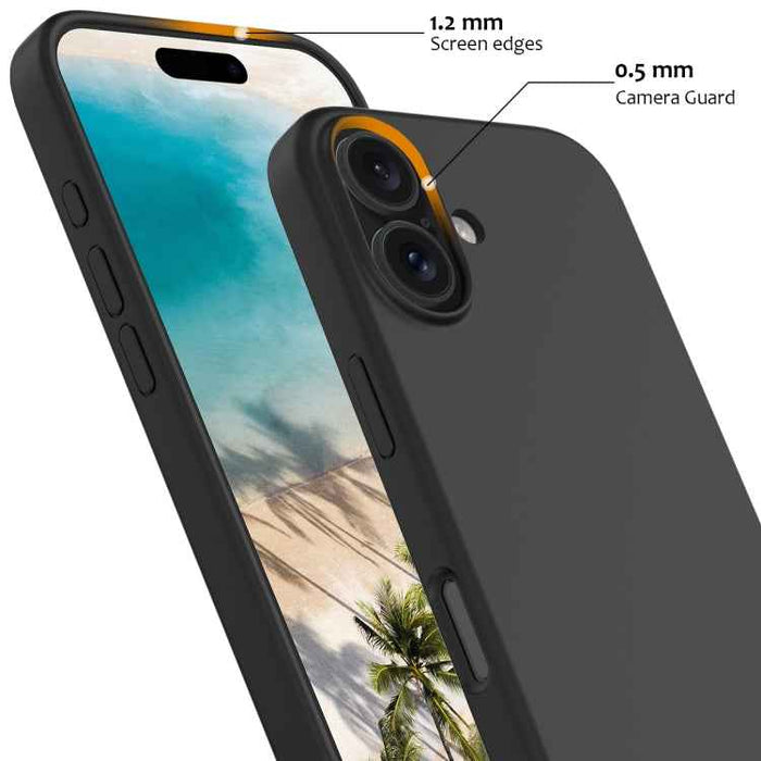 For iPhone 16 Plus Shockproof Silicone Magsafe Phone Case(Black)