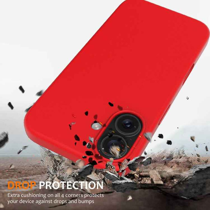 For iPhone 16 Plus Shockproof Silicone Magsafe Phone Case(Red)