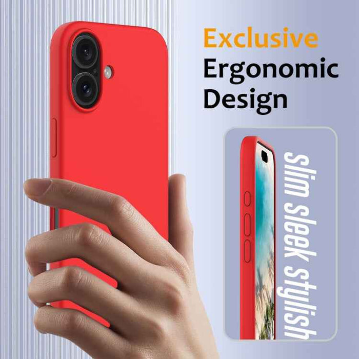 For iPhone 16 Plus Shockproof Silicone Magsafe Phone Case(Red)