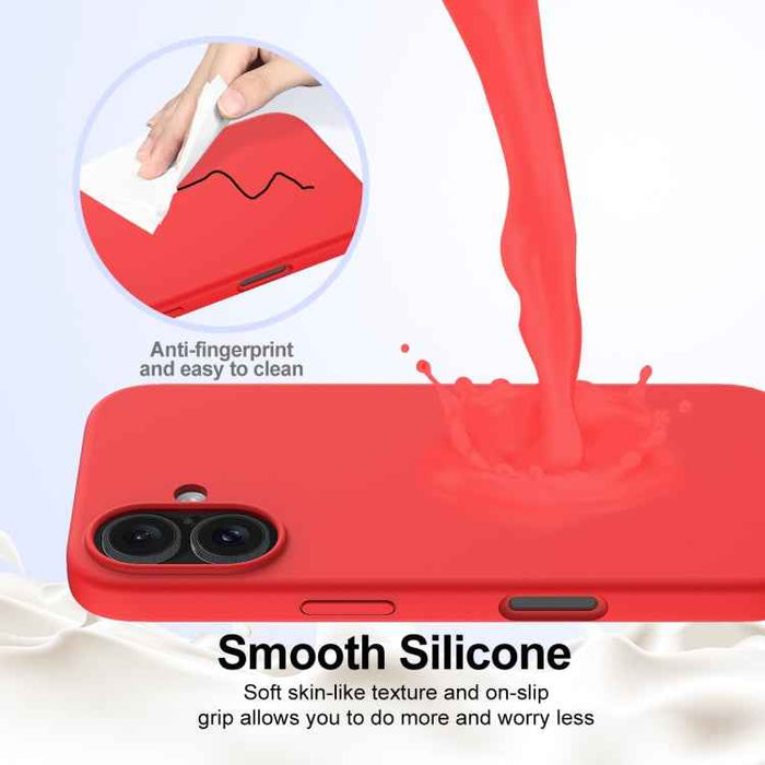 For iPhone 16 Plus Shockproof Silicone Magsafe Phone Case(Red)