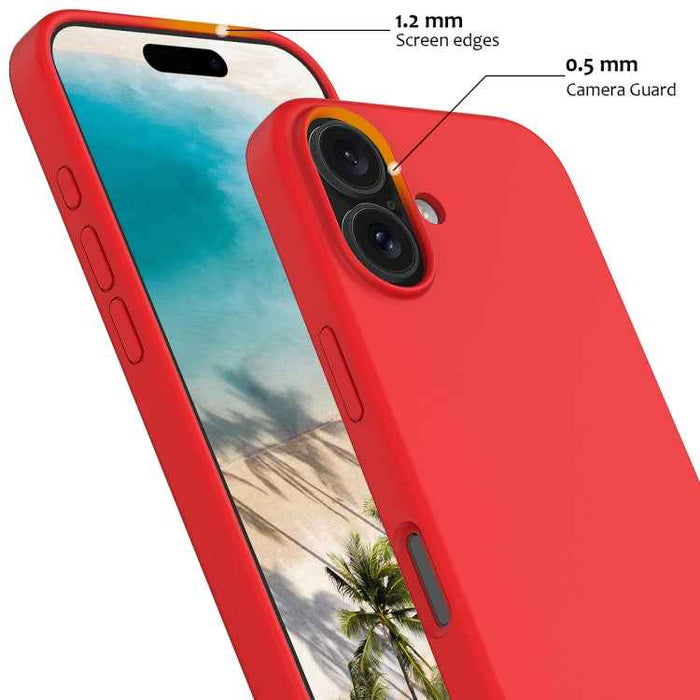 For iPhone 16 Plus Shockproof Silicone Magsafe Phone Case(Red)