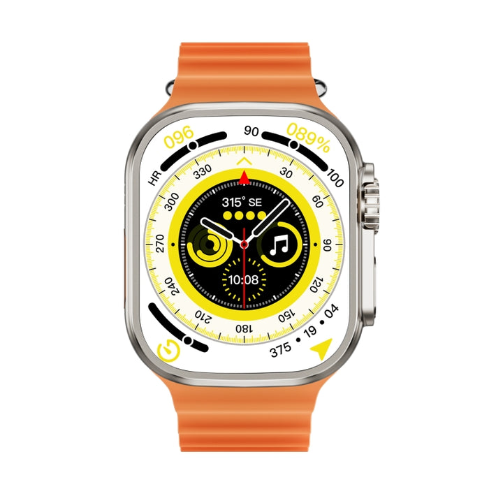 WS-E9 Ultra 2.2 inch IP67 Waterproof Metal Buckle Ocean Silicone Band Smart Watch, Support Heart Rate / NFC, Metal Buckle Ocean Silicone Band (Orange), Metal Buckle Ocean Silicone Band (Blue), Metal Buckle Ocean Silicone Band (Silver)