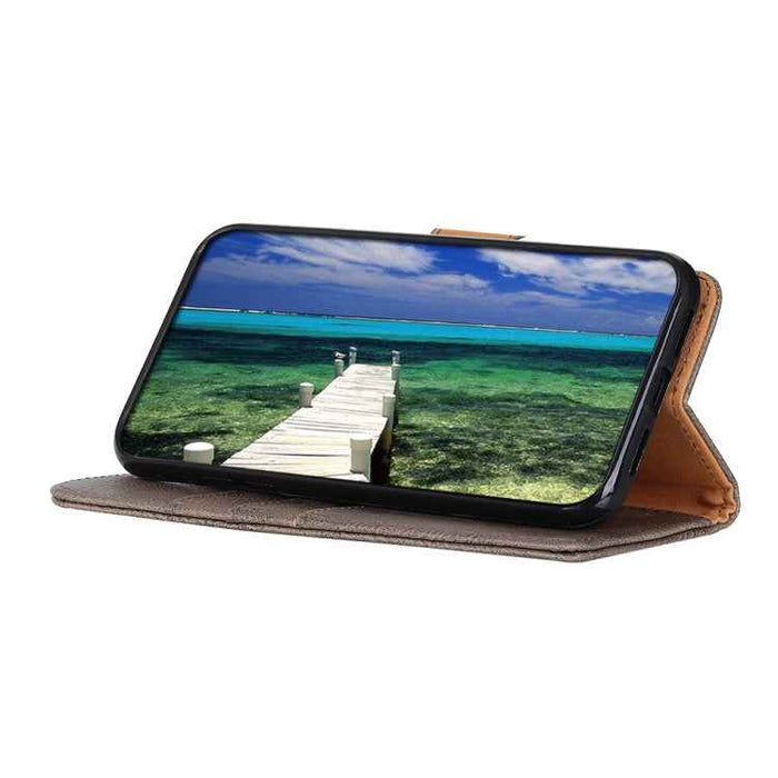 For iPhone 16 Plus KHAZNEH Cowhide Texture Horizontal Flip Leather Phone Case(Khaki)