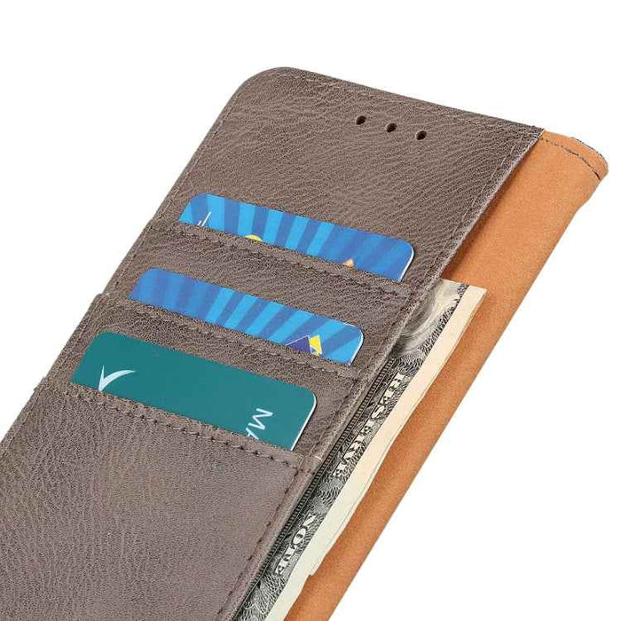 For iPhone 16 Plus KHAZNEH Cowhide Texture Horizontal Flip Leather Phone Case(Khaki)