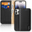 For iPhone 15 Pro Max DUX DUCIS Hivo Series Cowhide + PU + TPU Flip Phone Case(Black)