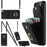 Rhombic Texture Card Bag Phone Case with Long Lanyard