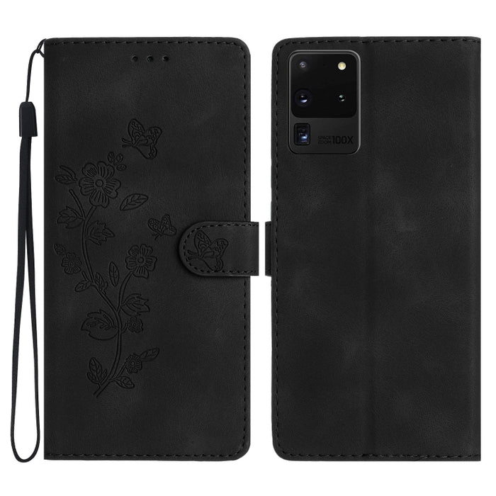 Flower Butterfly Embossing Pattern Leather Phone Case, For Samsung Galaxy A12, For Samsung Galaxy A42 5G, For Samsung Galaxy Note20 Ultra, For Samsung Galaxy Note20, For Samsung Galaxy A21s, For Samsung Galaxy S20 Ultra, For Samsung Galaxy S20         ...