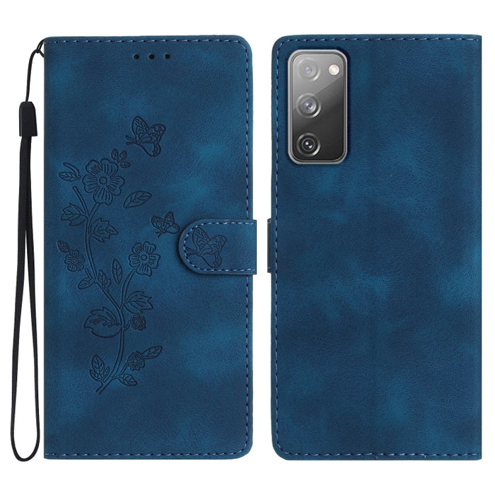 Flower Butterfly Embossing Pattern Leather Phone Case, For Samsung Galaxy S23 5G, For Samsung Galaxy A14 5G, For Samsung Galaxy A04, For Samsung Galaxy A04s, For Samsung Galaxy S20 FE, For Samsung Galaxy M53, For Samsung Galaxy M23                     ...