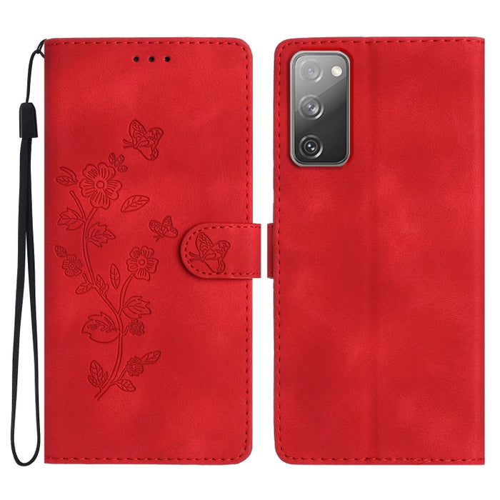 Flower Butterfly Embossing Pattern Leather Phone Case, For Samsung Galaxy S23 5G, For Samsung Galaxy A14 5G, For Samsung Galaxy A04, For Samsung Galaxy A04s, For Samsung Galaxy S20 FE, For Samsung Galaxy M53, For Samsung Galaxy M23                     ...