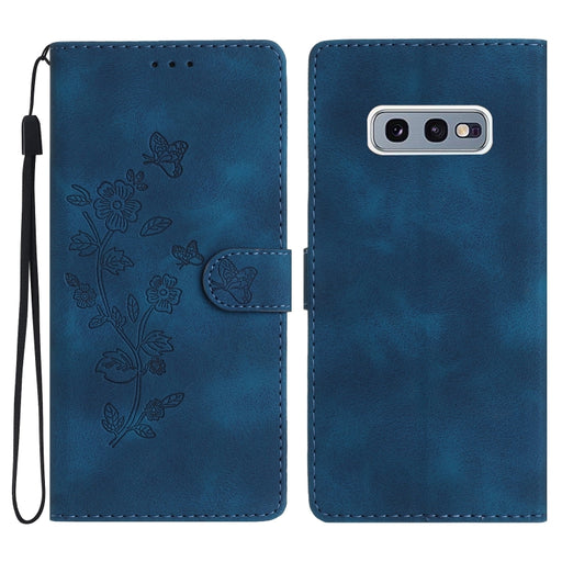Flower Butterfly Embossing Pattern Leather Phone Case, For Samsung Galaxy S10e, For Samsung Galaxy S10+, For Samsung Galaxy S10