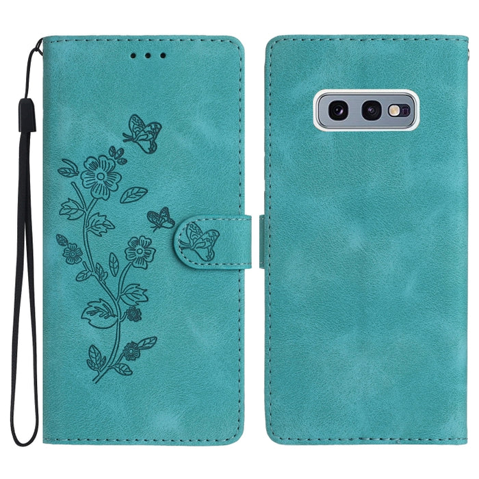 Flower Butterfly Embossing Pattern Leather Phone Case, For Samsung Galaxy S10e, For Samsung Galaxy S10+, For Samsung Galaxy S10