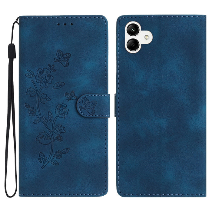 Flower Butterfly Embossing Pattern Leather Phone Case, For Samsung Galaxy S23 5G, For Samsung Galaxy A14 5G, For Samsung Galaxy A04, For Samsung Galaxy A04s, For Samsung Galaxy S20 FE, For Samsung Galaxy M53, For Samsung Galaxy M23                     ...