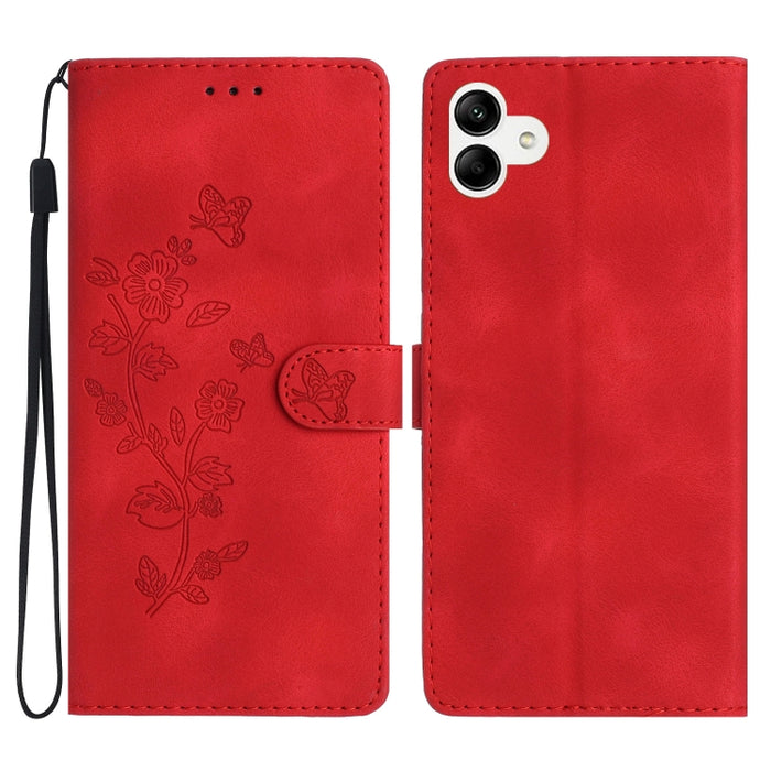 Flower Butterfly Embossing Pattern Leather Phone Case, For Samsung Galaxy S23 5G, For Samsung Galaxy A14 5G, For Samsung Galaxy A04, For Samsung Galaxy A04s, For Samsung Galaxy S20 FE, For Samsung Galaxy M53, For Samsung Galaxy M23                     ...