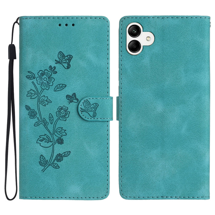 Flower Butterfly Embossing Pattern Leather Phone Case, For Samsung Galaxy S23 5G, For Samsung Galaxy A14 5G, For Samsung Galaxy A04, For Samsung Galaxy A04s, For Samsung Galaxy S20 FE, For Samsung Galaxy M53, For Samsung Galaxy M23                     ...