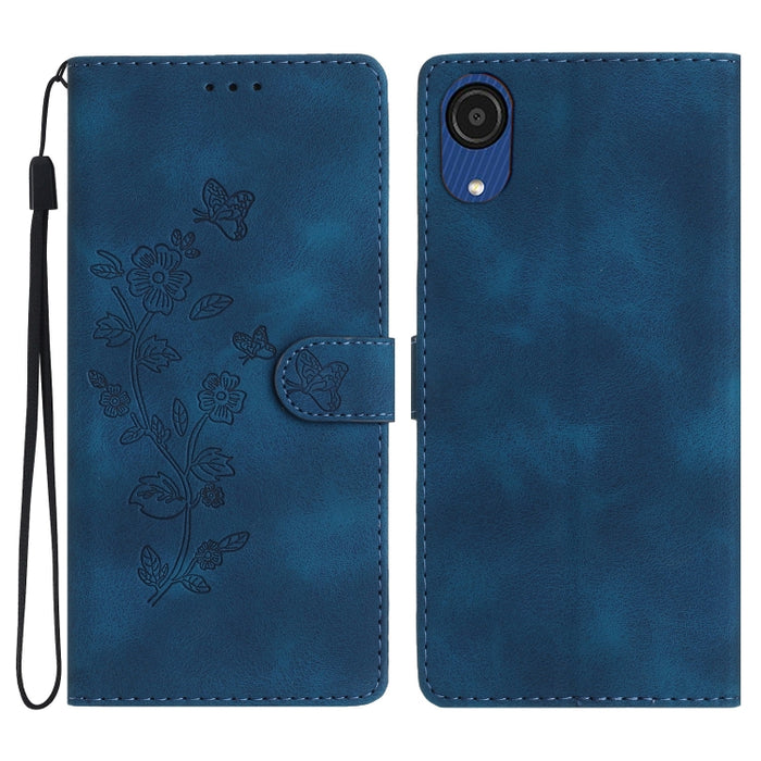 Flower Butterfly Embossing Pattern Leather Phone Case, For Samsung Galaxy A04 Core, For Samsung Galaxy A34 5G, For Samsung Galaxy S24 5G, For Samsung Galaxy A05s, For Samsung Galaxy A54 5G, For Samsung Galaxy A23e / A23s, For Samsung Galaxy A04e       ...