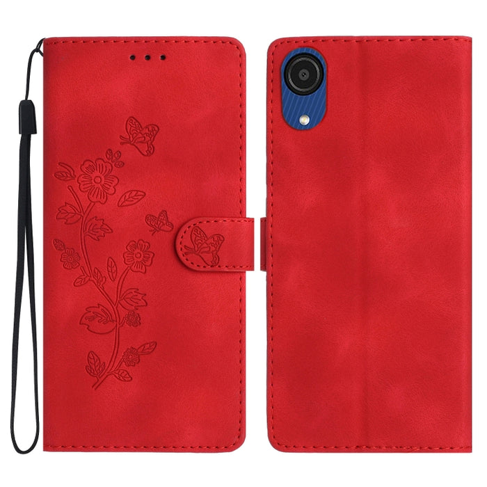 Flower Butterfly Embossing Pattern Leather Phone Case, For Samsung Galaxy A04 Core, For Samsung Galaxy S24 5G, For Samsung Galaxy A05s, For Samsung Galaxy A34 5G, For Samsung Galaxy A54 5G, For Samsung Galaxy A23e / A23s, For Samsung Galaxy A04e       ...