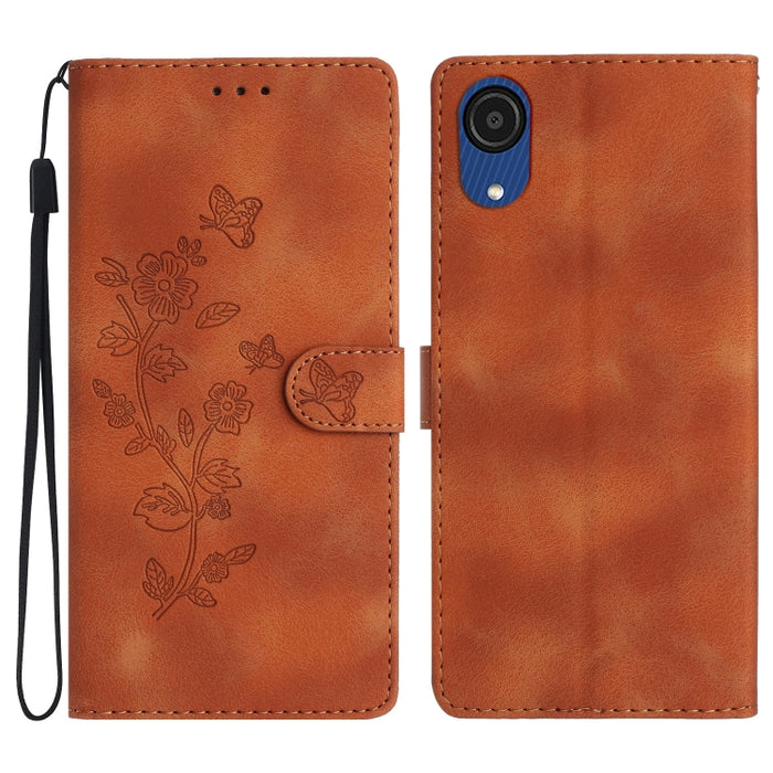 Flower Butterfly Embossing Pattern Leather Phone Case, For Samsung Galaxy A04 Core, For Samsung Galaxy S24 5G, For Samsung Galaxy A05s, For Samsung Galaxy A34 5G, For Samsung Galaxy A54 5G, For Samsung Galaxy A23e / A23s, For Samsung Galaxy A04e       ...