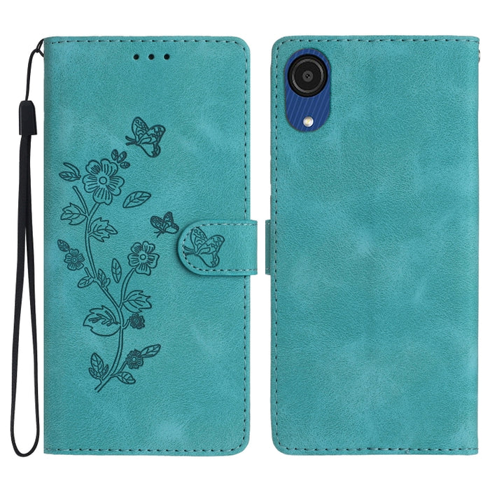 Flower Butterfly Embossing Pattern Leather Phone Case, For Samsung Galaxy A04 Core, For Samsung Galaxy A05s, For Samsung Galaxy A34 5G, For Samsung Galaxy S24 5G, For Samsung Galaxy A54 5G, For Samsung Galaxy A23e / A23s, For Samsung Galaxy A04e       ...
