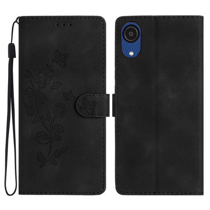 Flower Butterfly Embossing Pattern Leather Phone Case, For Samsung Galaxy A04 Core, For Samsung Galaxy A05s, For Samsung Galaxy A34 5G, For Samsung Galaxy S24 5G, For Samsung Galaxy A54 5G, For Samsung Galaxy A23e / A23s, For Samsung Galaxy A04e       ...