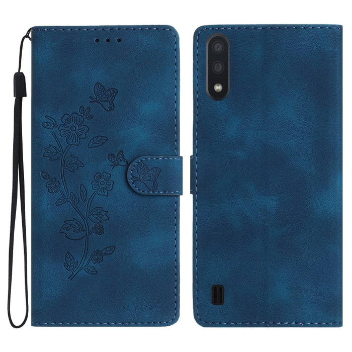 Flower Butterfly Embossing Pattern Leather Phone Case
