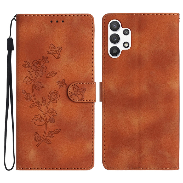 Flower Butterfly Embossing Pattern Leather Phone Case, For Samsung Galaxy A53 5G, For Samsung Galaxy A73 5G, For Samsung Galaxy A03 Core, For Samsung Galaxy A33 5G, For Samsung Galaxy A03 164, For Samsung Galaxy A13 4G, For Samsung Galaxy M52����������...